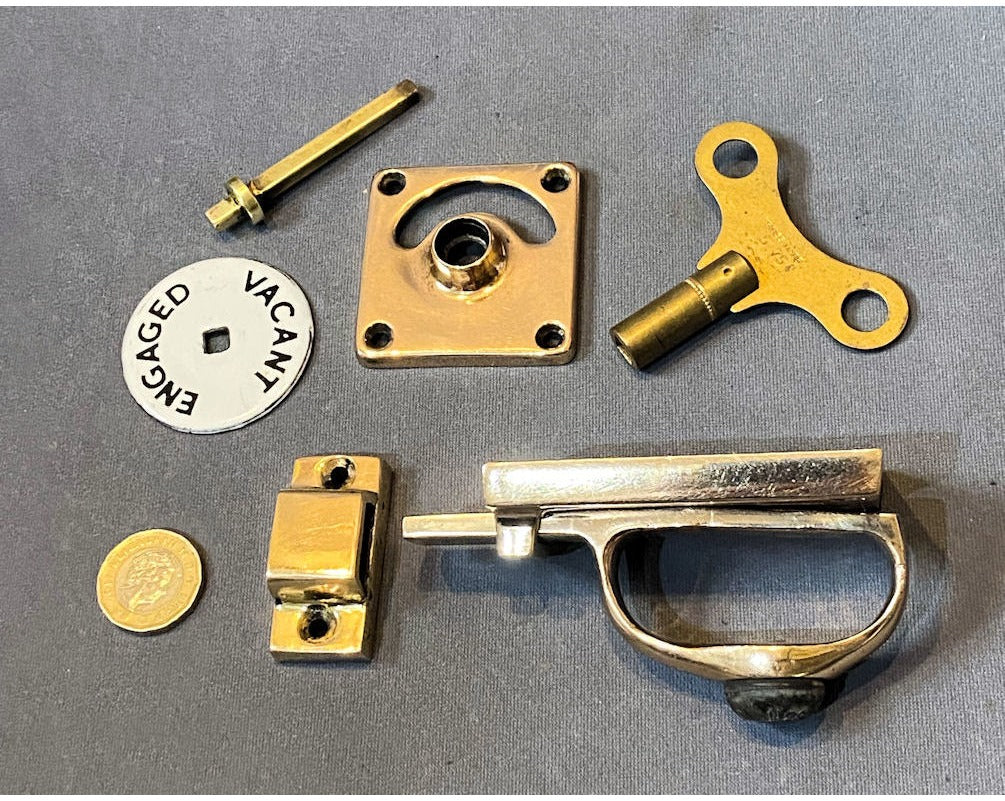 Brass Vacant / Engaged Toilet Door Bolt — view 2