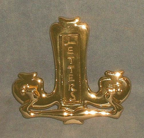 Brass Vertical Letter Flap & Knocker — Brass, circa 1900