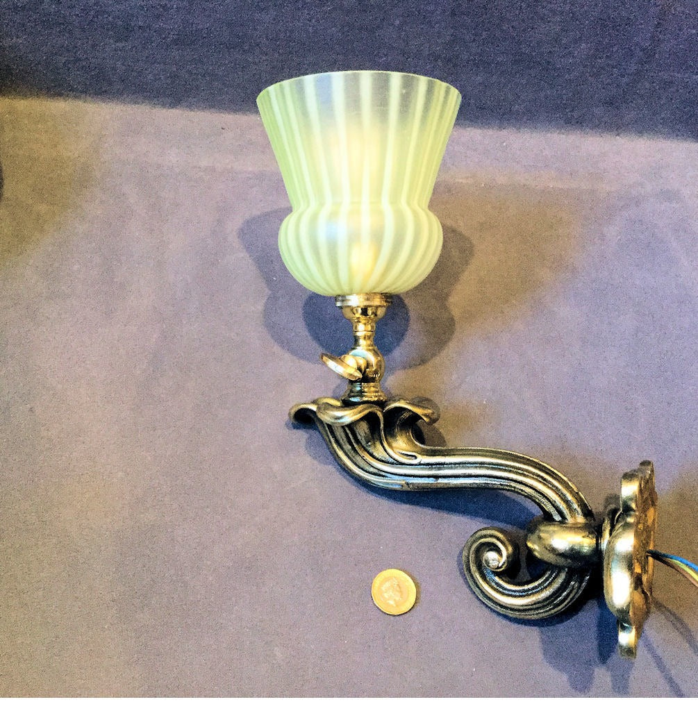 Brass Wall Light — Brass, late 19th century