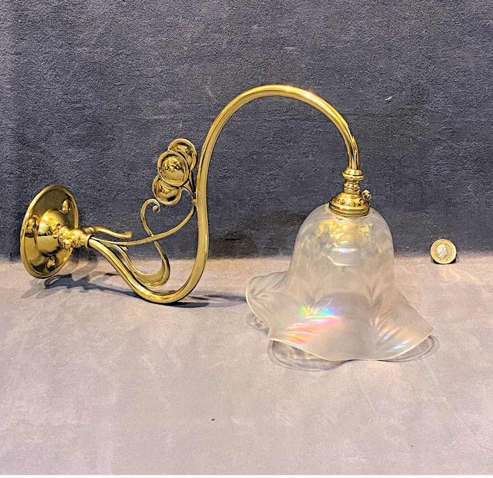 Brass Wall Light — Brass, circa 1900