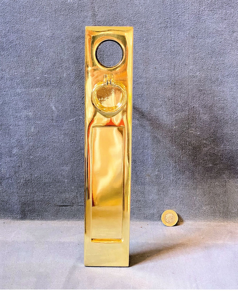 Brass Yale Lock Door Knocker with Letter Flap — Brass, 1920's