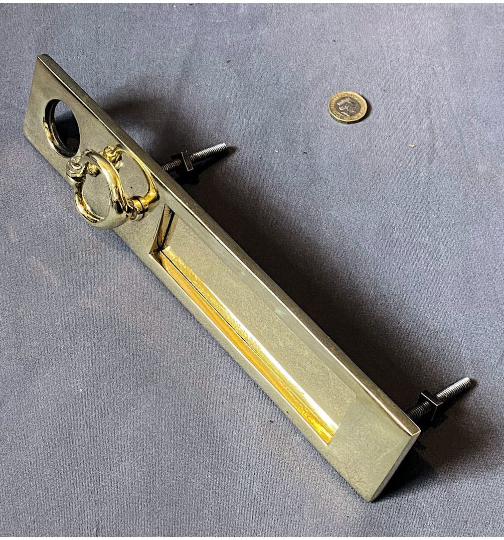 Brass Yale Lock Door Knocker with Letter Flap — view 2