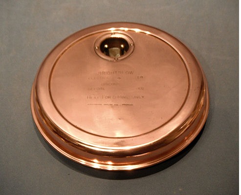 Brightglow Electric Bedwarmer — Copper, circa 1910