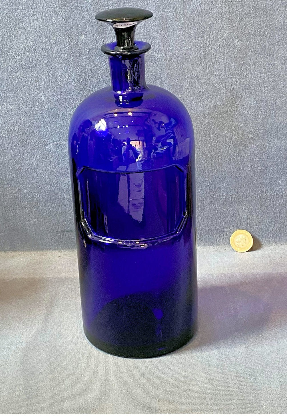 Bristol Blue Glass Chemist Bottle with Stopper — Glass, late 19th century
