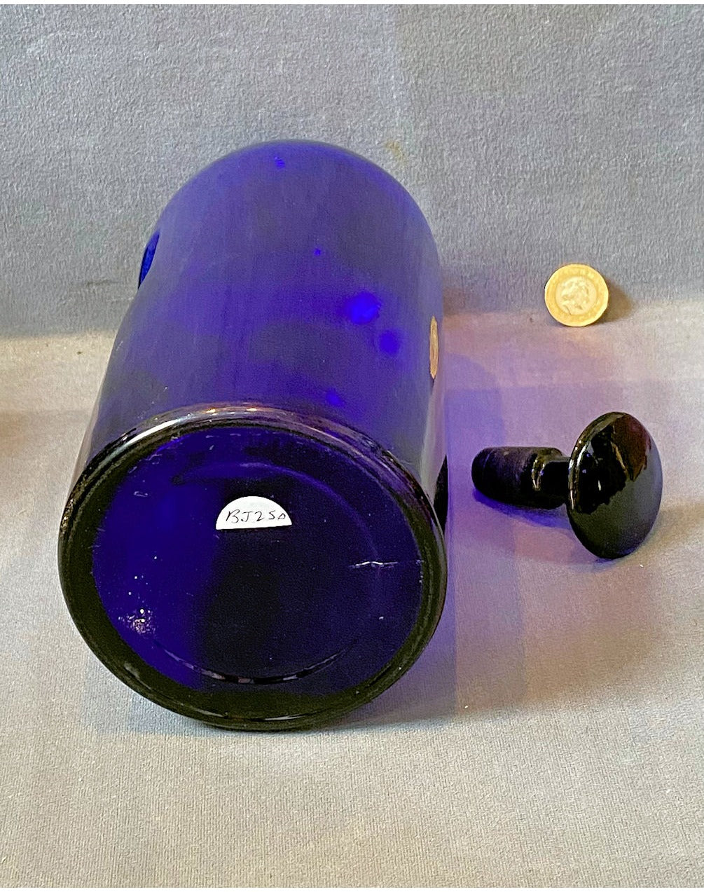Bristol Blue Glass Chemist Bottle with Stopper — view 2