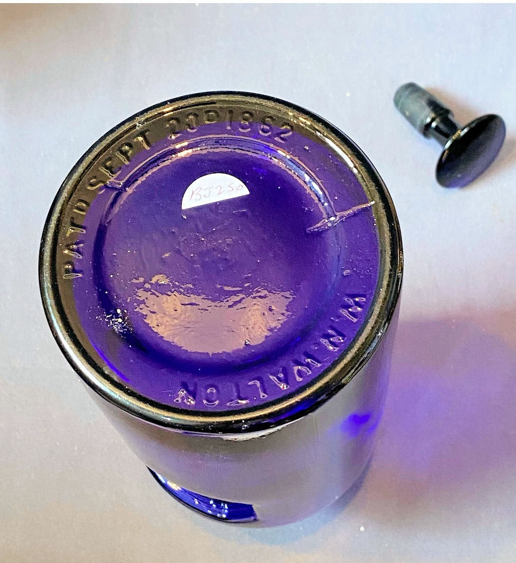 Bristol Blue Glass Chemist Bottle with Stopper — view 3