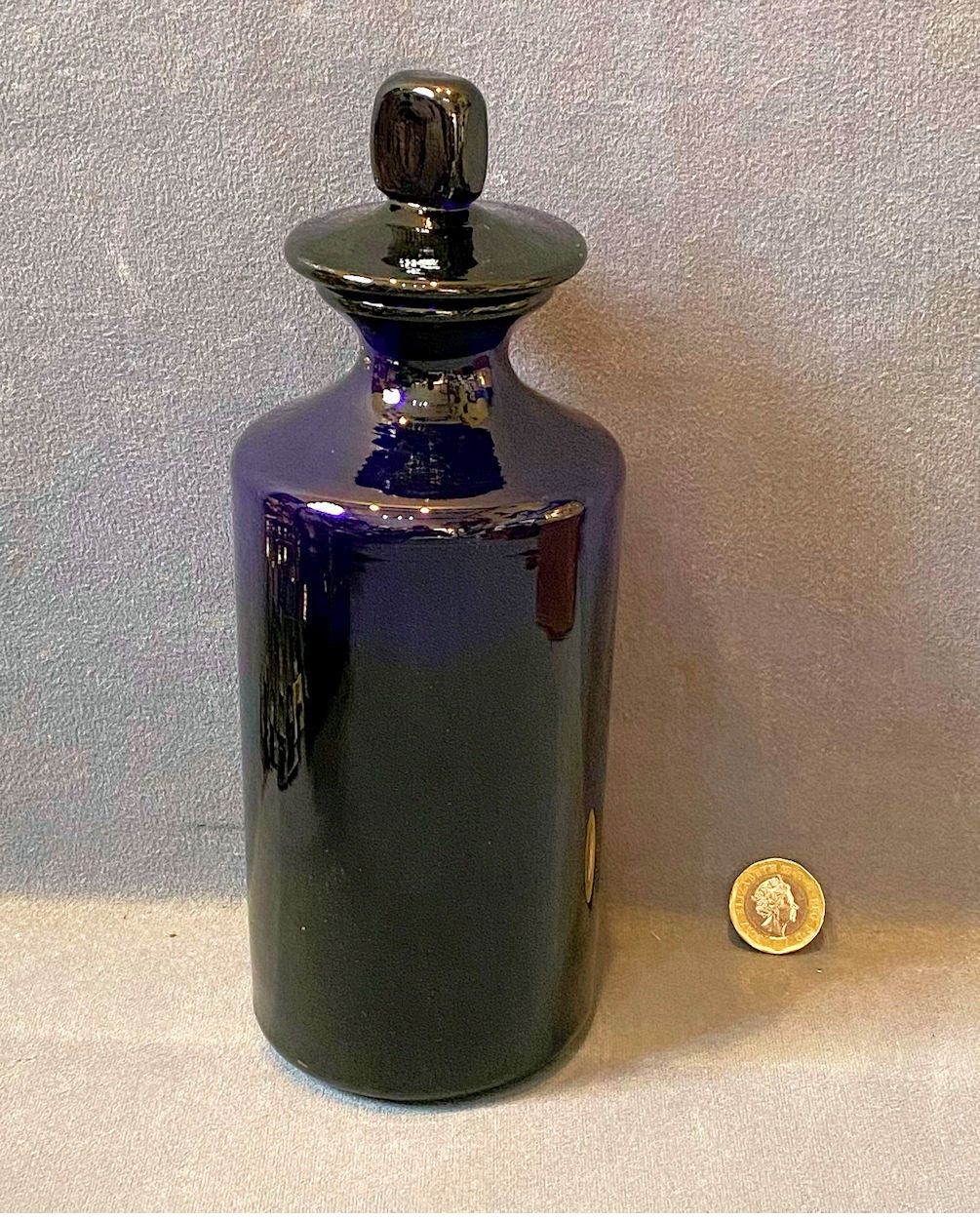 Bristol Blue Glass Chemist Syrup Bottle — Glass