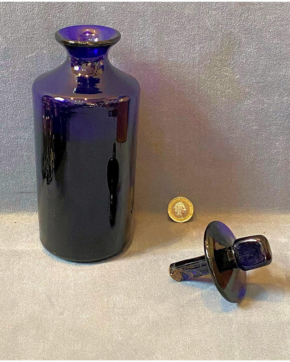 Bristol Blue Glass Chemist Syrup Bottle — view 2