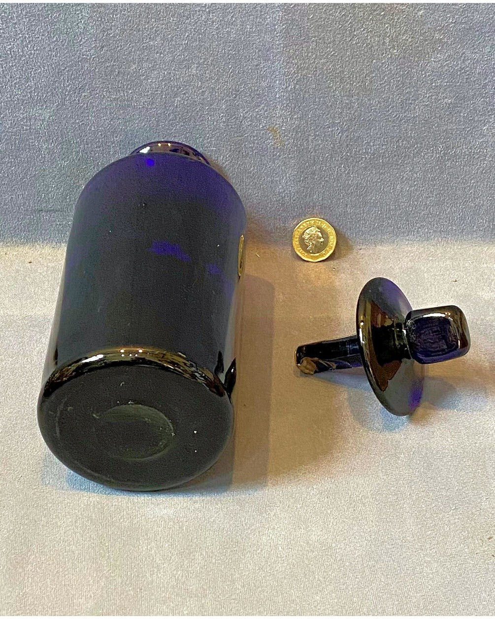 Bristol Blue Glass Chemist Syrup Bottle — view 3