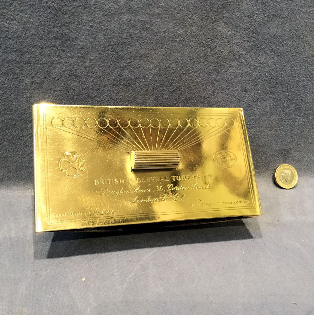 British & General Tube Desk Blotter — Brass