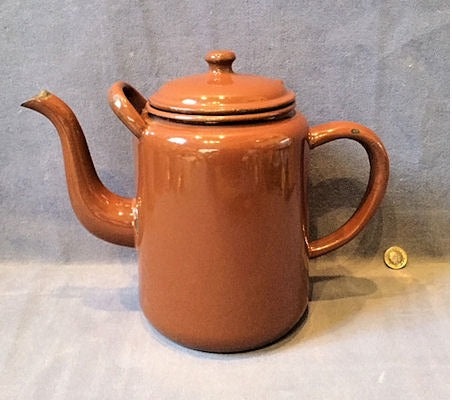 Brown Enamel Canteen Teapot — Enamel, 1930's