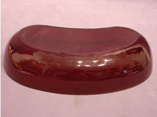 Brown Glass Kidney Bowl — view 2