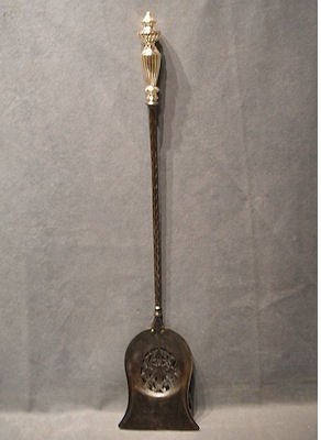 Burnished Steel and Brass Fireside Shovel — Steel, late 19th century