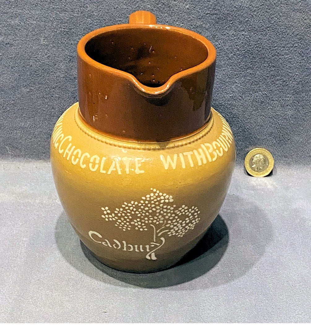 Cadburys Bournville Cocoa Jug — Stoneware, late 19th century