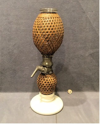 Cane Covered Soda Syphon — Glass, 1920's