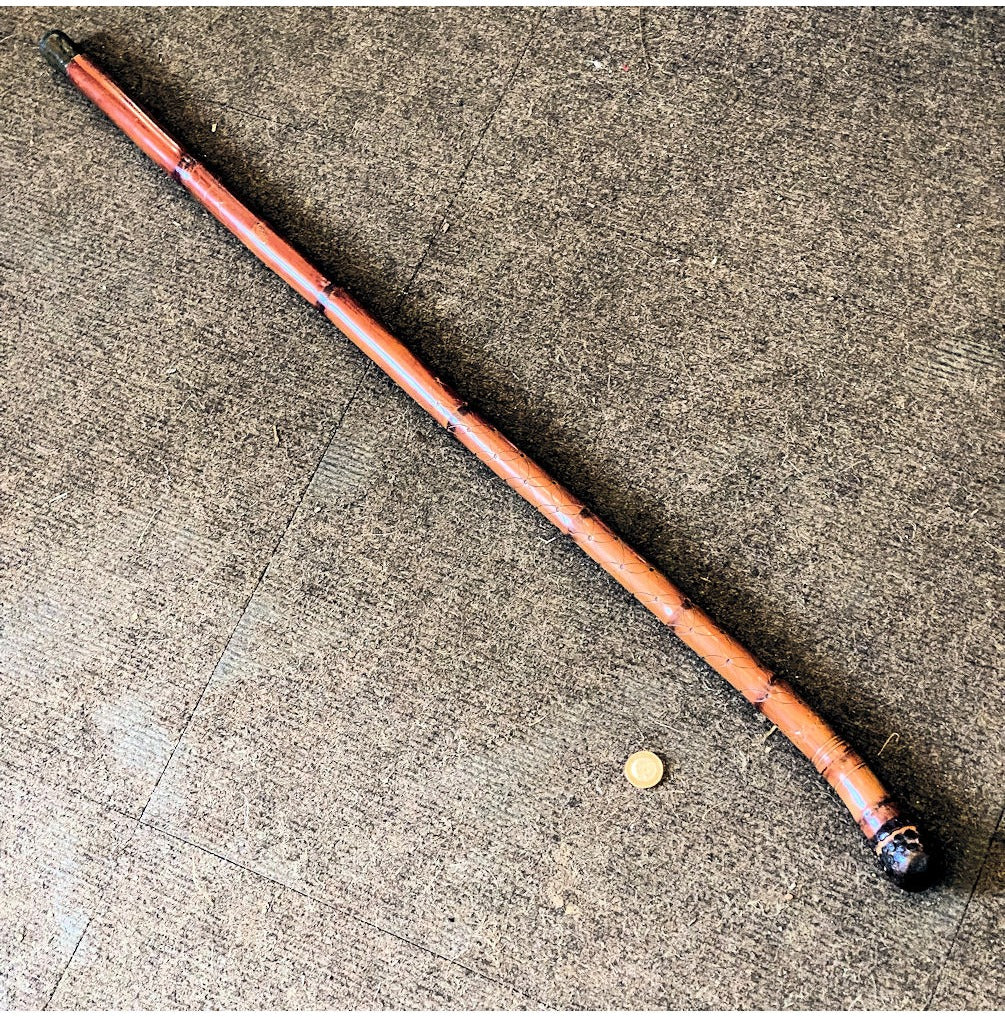 Carved Bamboo Walking Stick — view 2