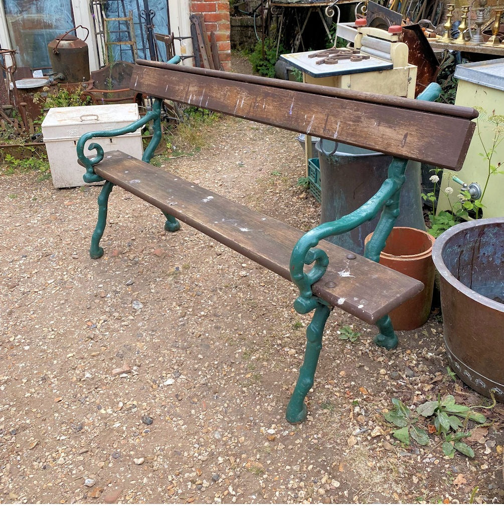Cast Iron & Timber Garden Bench — Cast iron, late 19th century