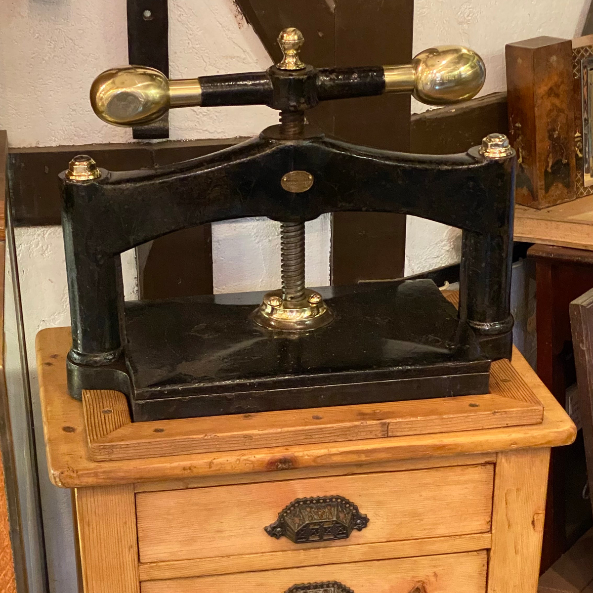 Cast Iron Book Press on Base