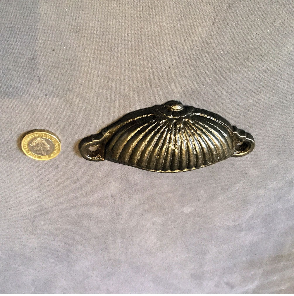 Cast Iron Drawer Pull — Cast iron, late 19th century