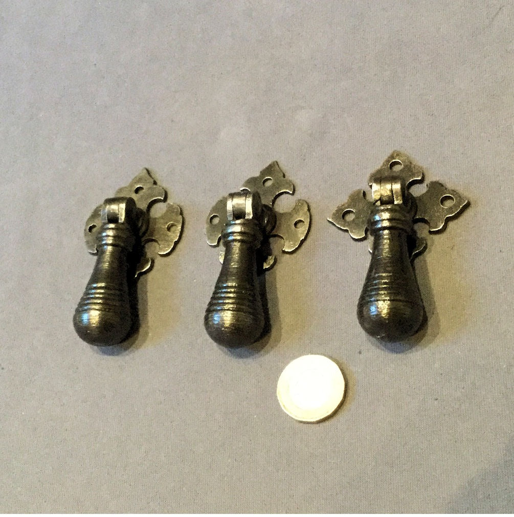 Cast Iron Drop Drawer Handle, 3 similar available — Cast iron, late 19th century