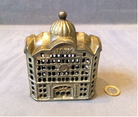 Cast Iron Money Box — Cast iron, late 19th century
