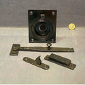 Cast Iron Ring Door Latch Set — Cast iron, late 19th century