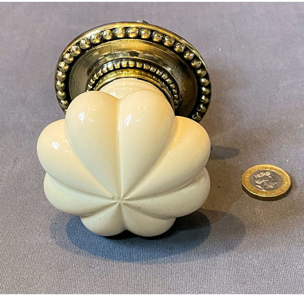 Ceramic & Brass Door Pull Knob — view 2