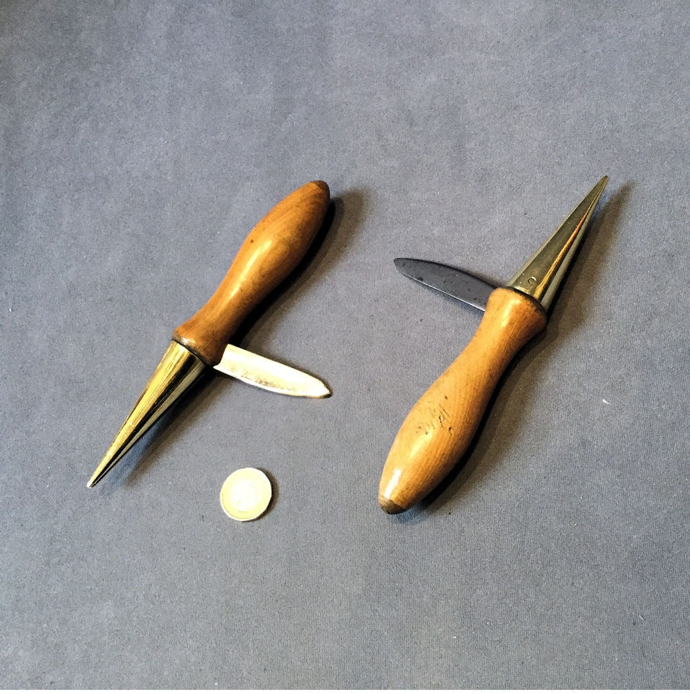 Chemist's Cork Borer Sharpener, 2 available — Brass, 1920's