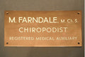 Chiropodist Name Plaque — Brass, 1920's