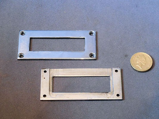Chrome Drawer Lable Frames, 10 available — Chrome, 1920's