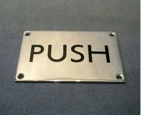 Chromed Push Plate — Chrome, 1930's