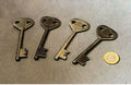 Chubb Pillar Box Keys, 4 available — Wrought iron