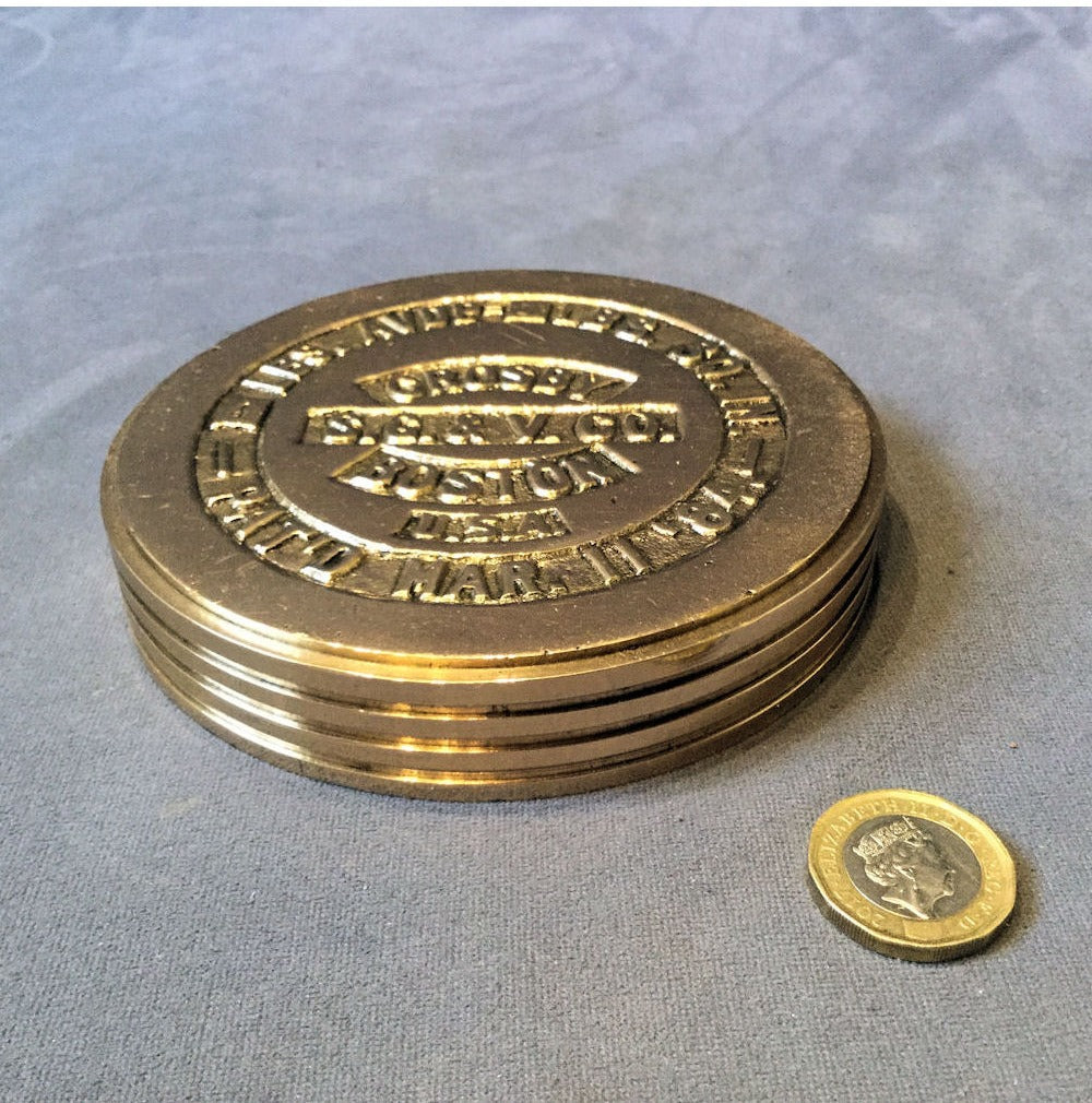 Circular Brass 4lb Weight — view 3