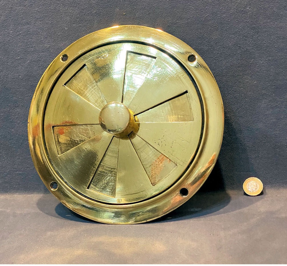 Circular Brass Adjustable Air Vent — Brass, late 19th century