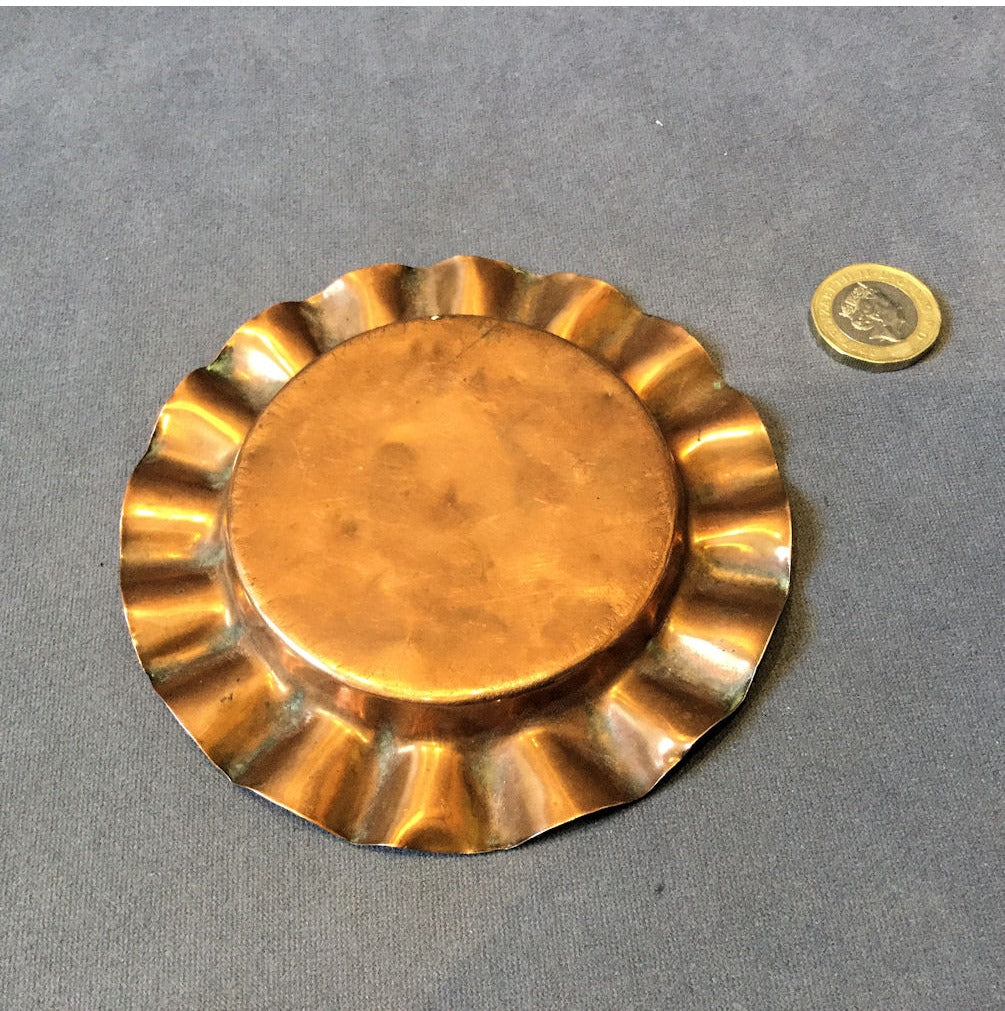 Circular Copper Ashtray with London Coat of Arms — view 2