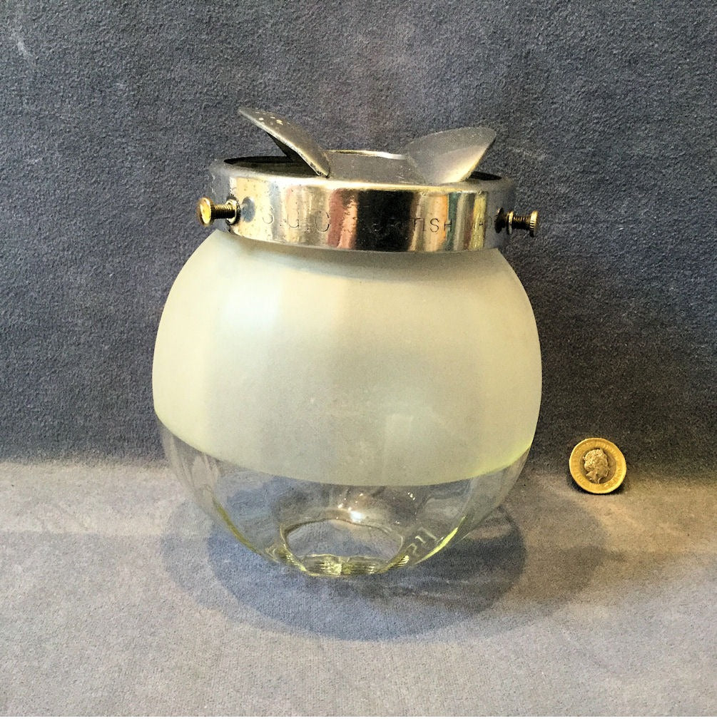 Clear and Frosted Glass Lamp Shade — Glass, circa 1900
