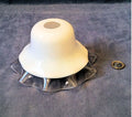 Clear and White Glass Electric Lamp Shade — Glass, 1920's