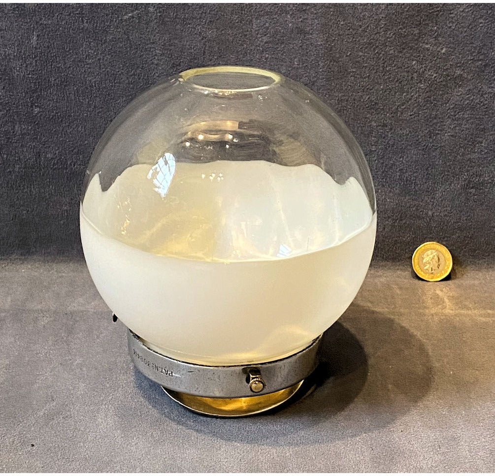 Clear and White Glass Gas Lamp Shade — view 2