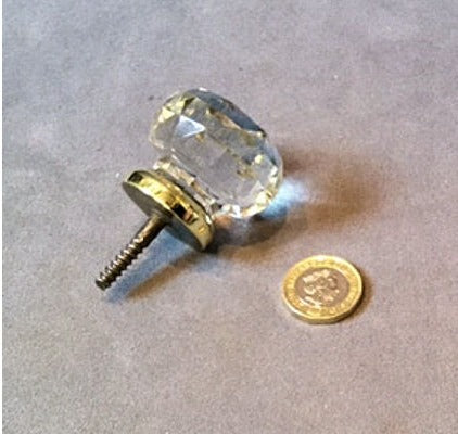 Clear Cut Glass Cupboard Knob — view 2