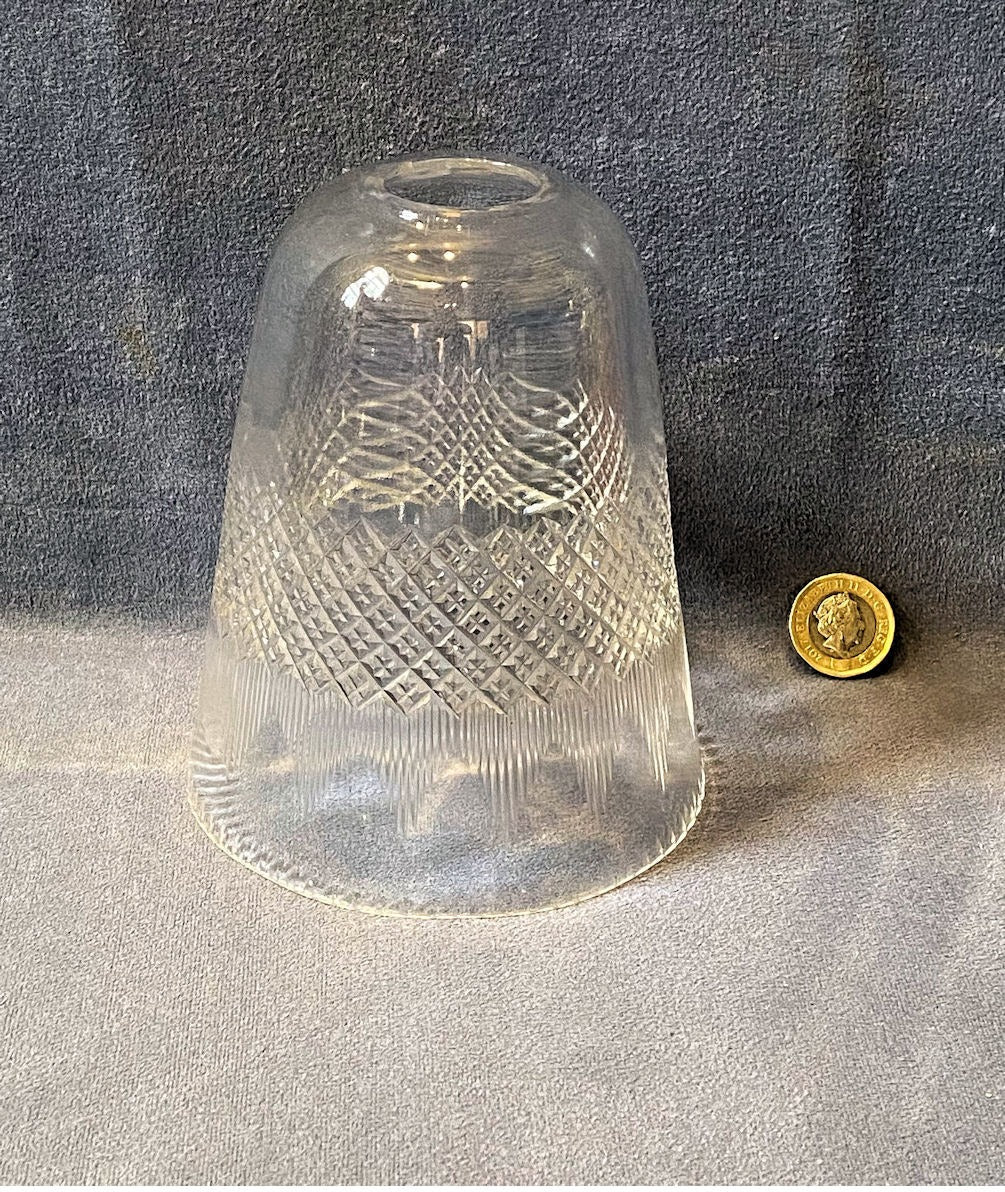 Clear Cut Glass Lamp Shade — Glass, 1920's
