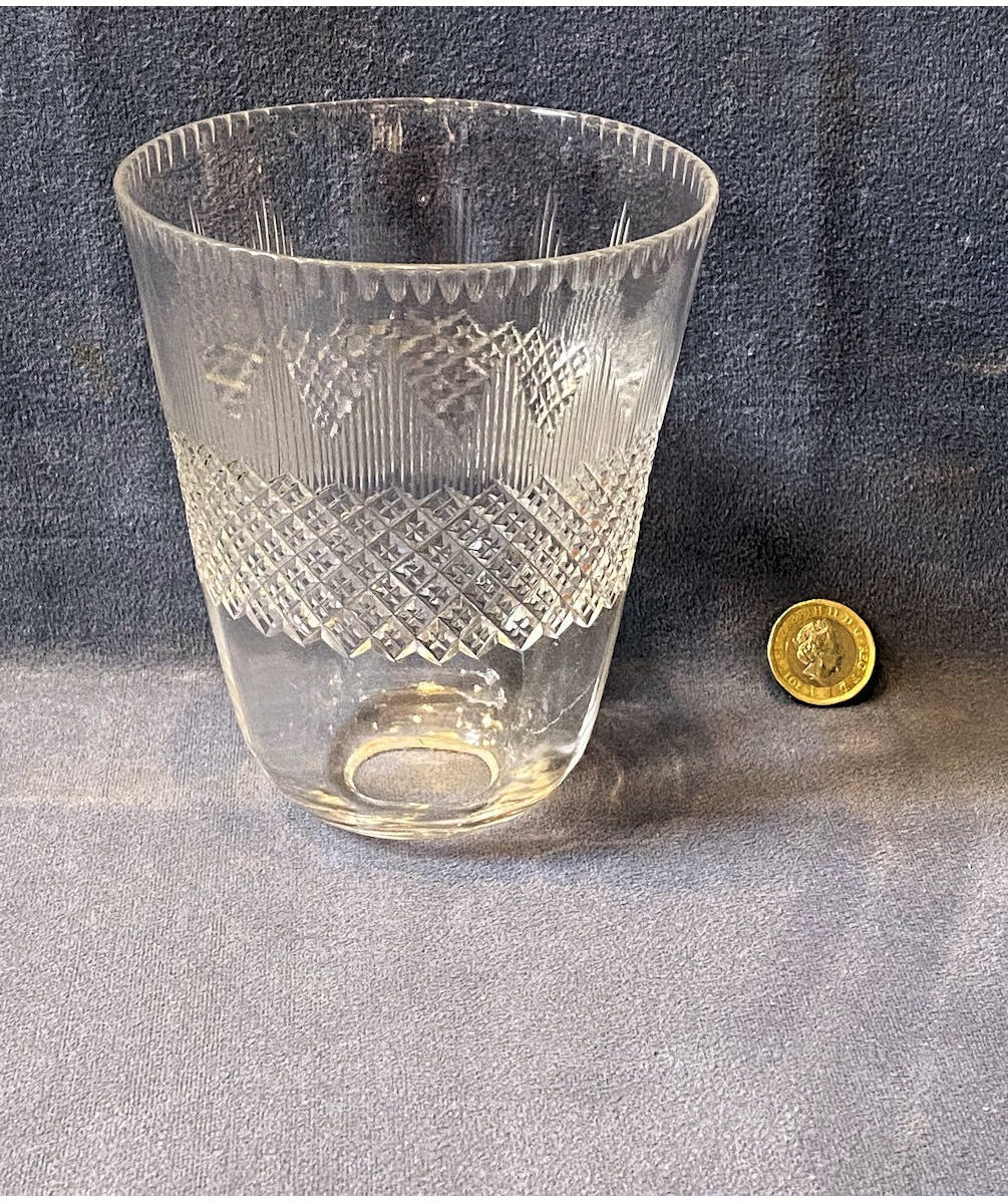 Clear Cut Glass Lamp Shade — view 2