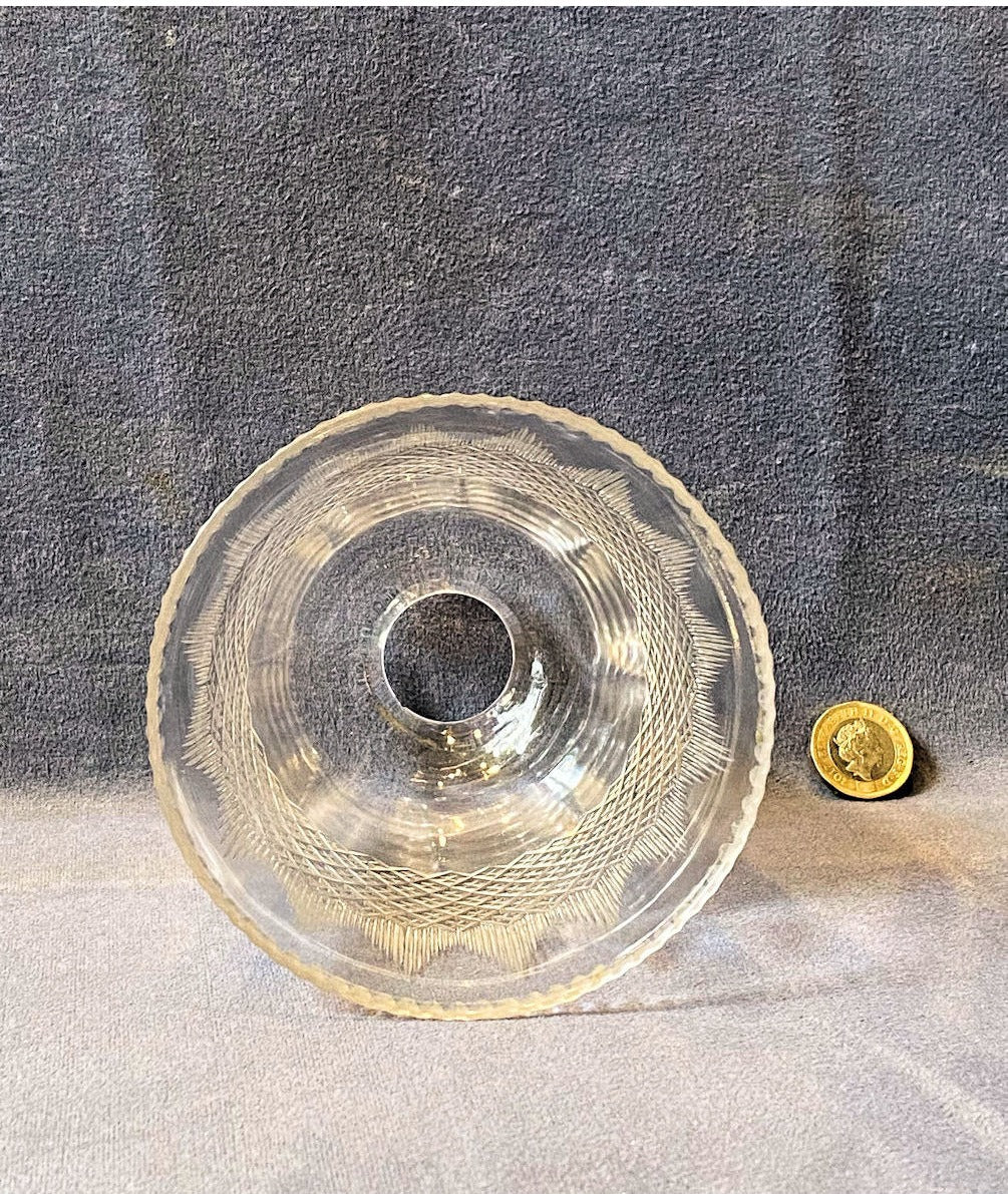 Clear Cut Glass Lamp Shade — view 3