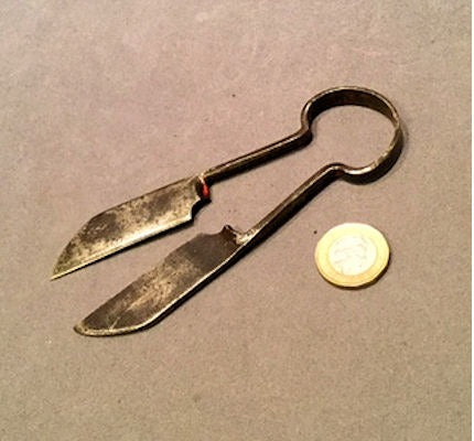 Cloth Sampling Shears — Steel, late 19th century