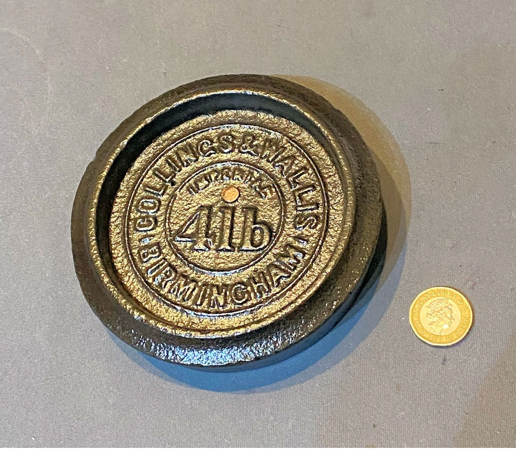 Collings & Wallis 4lb Cast Iron Weight — Cast iron, mid 19th century
