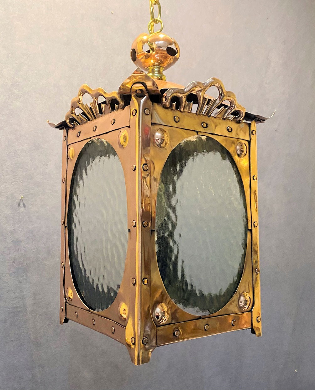 Copper Electric Hall Lantern — Copper, 1920's