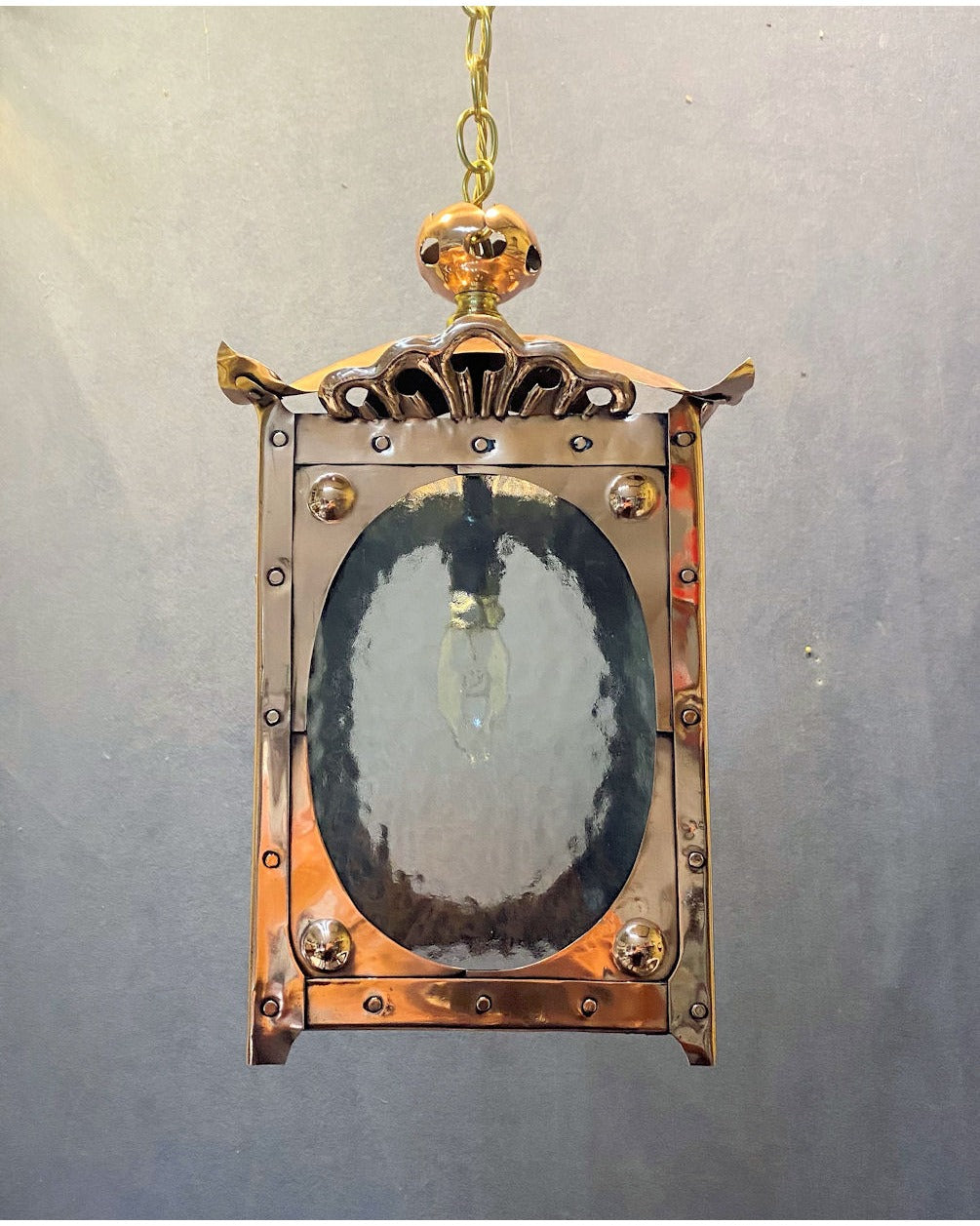 Copper Electric Hall Lantern — view 2