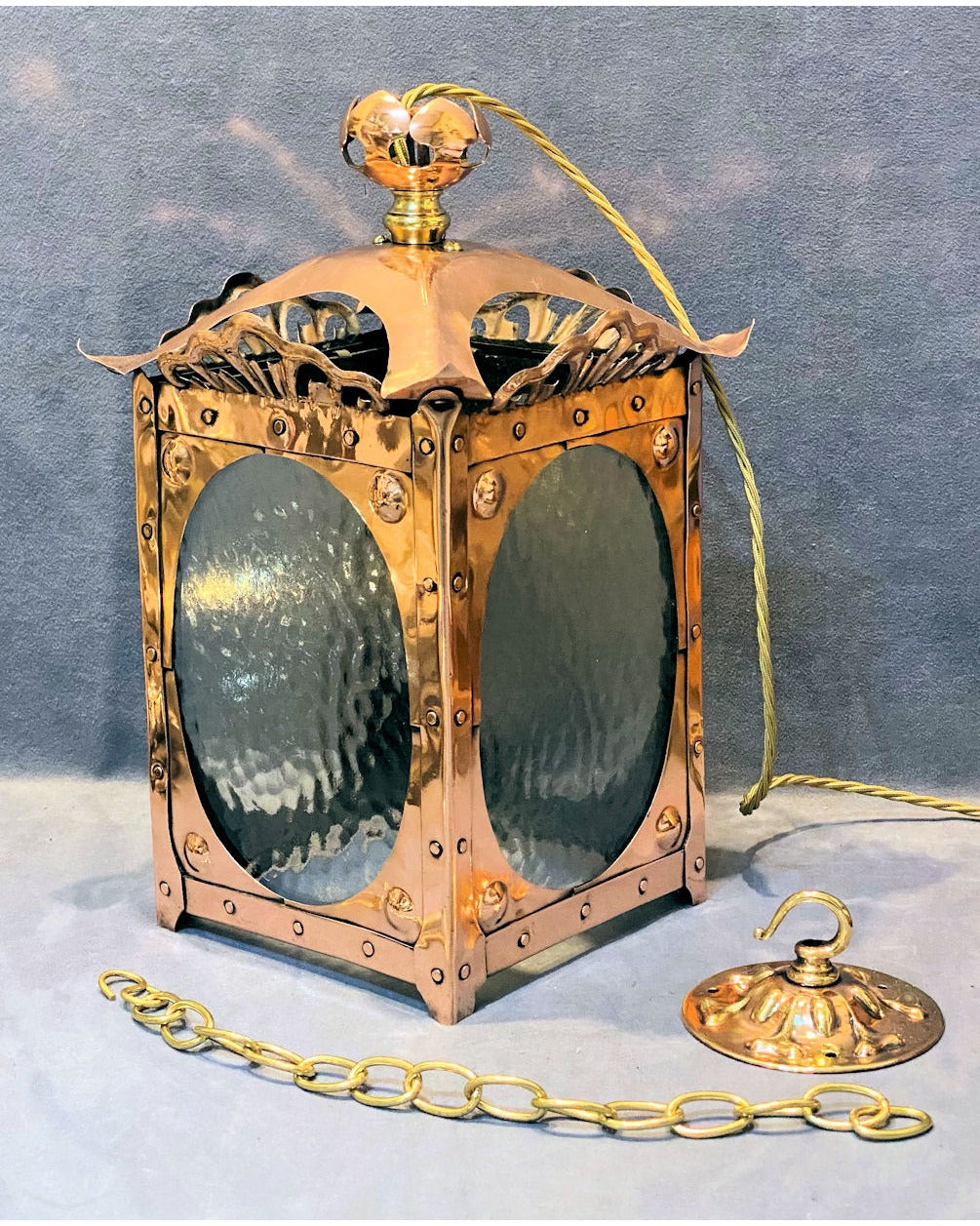 Copper Electric Hall Lantern — view 3