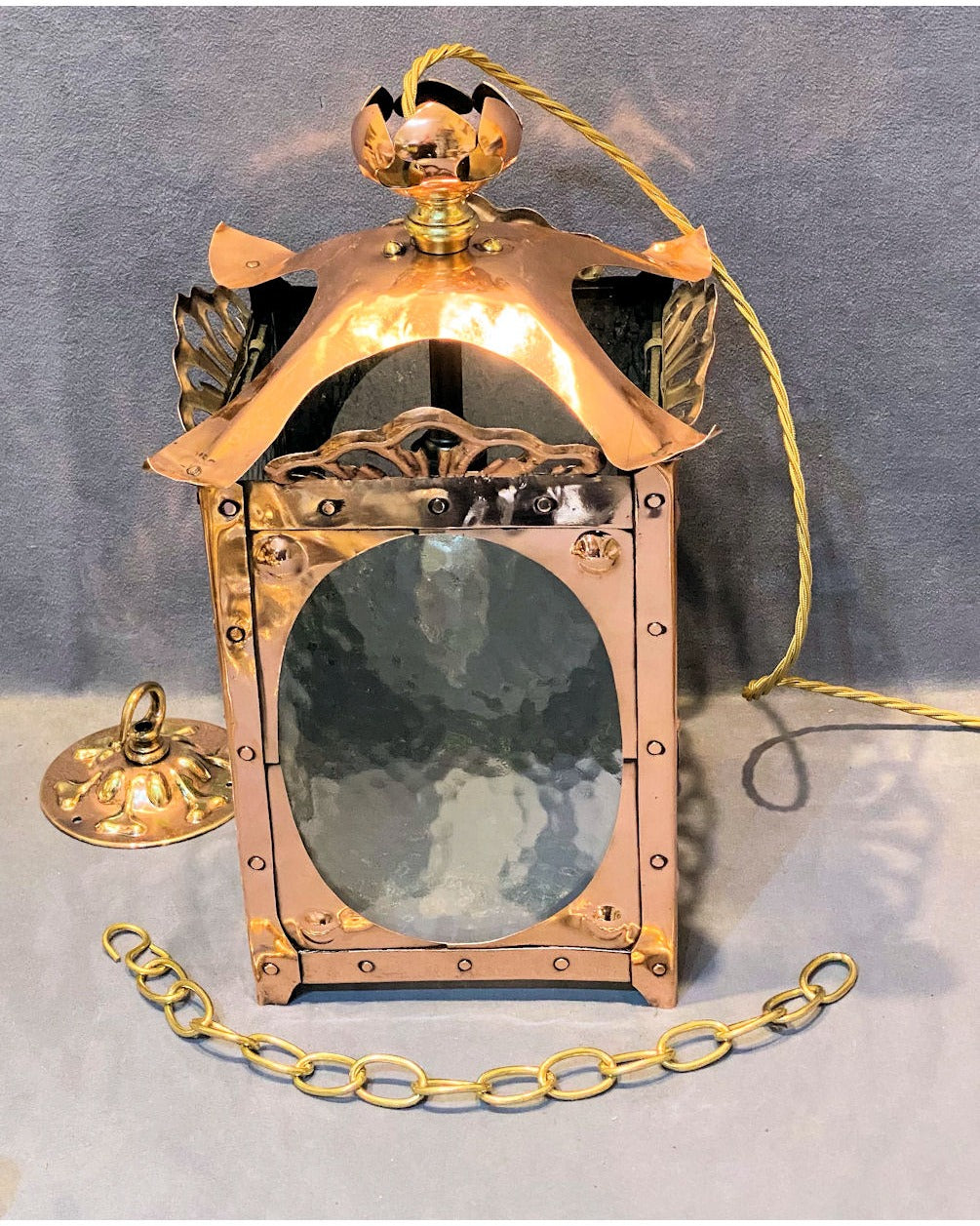 Copper Electric Hall Lantern — view 4
