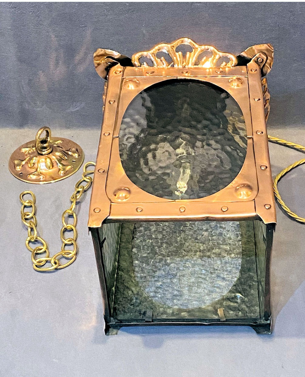 Copper Electric Hall Lantern — view 5