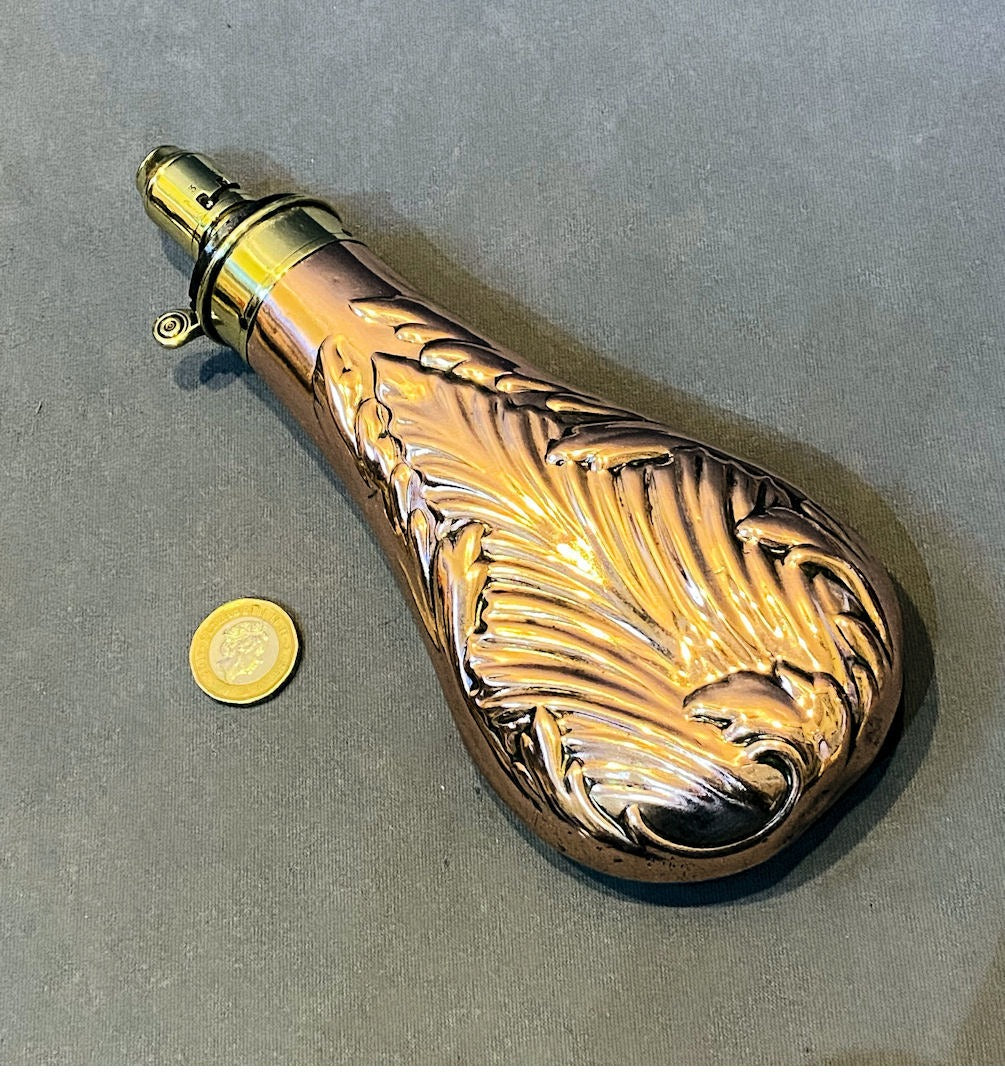 Copper Powder Flask — Copper, late 19th century